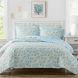 Poppy & Fritz® Happy Floral 3-Piece Reversible Full/Queen Comforter Set in Bright Blue