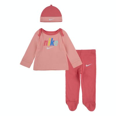 Nike&reg; 3-Piece Footed Pant, Top, and Beanie Set in Red
