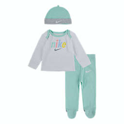 Nike® 3-Piece Footed Pant, Top, and Beanie Set in Green