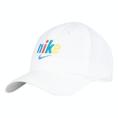 Nike&reg; Size 12-24M Swoosh Curve Brim Cap in White/Multi