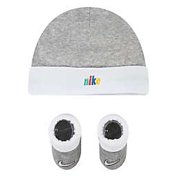 Nike® Size 0-6M 3-Piece Hat and Bootie Set in Grey/White