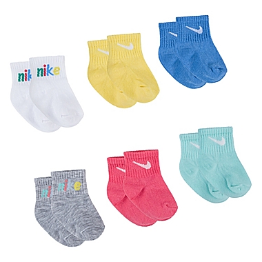 Nike&reg; 6-Pack Swoosh Logo Multicolored Ankle Socks. View a larger version of this product image.