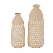 Ridge Road Decor 2-Piece Stoneware Rustic Vase Set