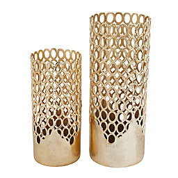 Ridge Road Décor Tall Contemporary Metal Vases (Set of 2)