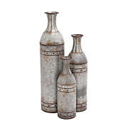 Ridge Road D&eacute;cor Farmhouse Metal Floor Vases in Grey (Set of 3)