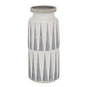 Ridge Road Decor Ceramic Traditional Vase in Grey