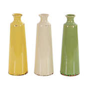 Ridge Road D&eacute;cor Vintage Stoneware Vases in Assorted Colors (Set of 3)