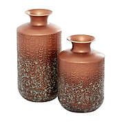 Ridge Road D&eacute;cor Farmhouse Metal Vases in Copper (Set of 2)
