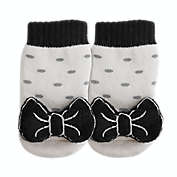IQ Kids Size 0-12M Bow Rattle Sock in White/Black