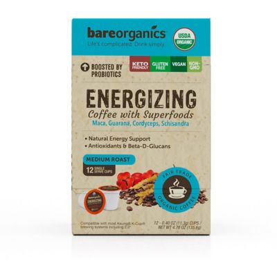 BareOrganics&reg; Energizing Coffee Pods for Single Serve Coffee Makers 12-Count
