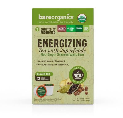 BareOrganics&reg; Energizing Black Tea Pods for Single Serve Coffee Makers 12-Count