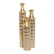 Ridge Road D&eacute;cor Glam Metal Vases in Gold (Set of 3)