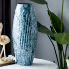 Alternate image 1 for Ridge Road D&eacute;cor Wood Coastal Urn Vase in Blue