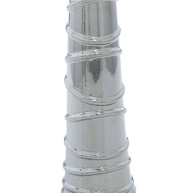 Ridge Road D&eacute;cor 3-Piece Glam Ceramic Vase Set in Silver. View a larger version of this product image.