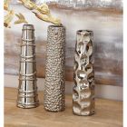 Alternate image 1 for Ridge Road D&eacute;cor 3-Piece Glam Ceramic Vase Set in Silver