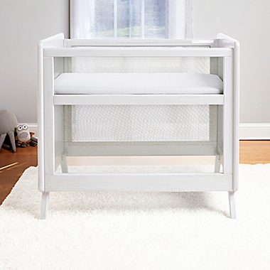 BreathableBaby Breathable Mesh 2-in-1 Mini Crib in White. View a larger version of this product image.