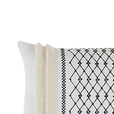 INK+IVY Bea Embroidered Rectangular Throw Pillow in Ivory. View a larger version of this product image.