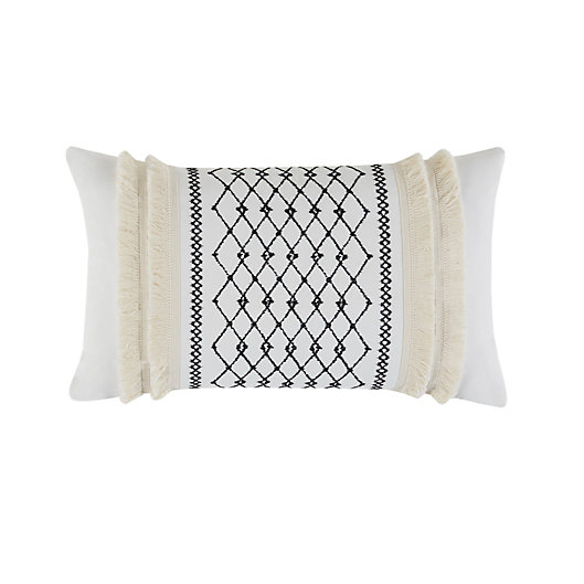 Alternate image 1 for INK+IVY Bea Embroidered Rectangular Throw Pillow in Ivory