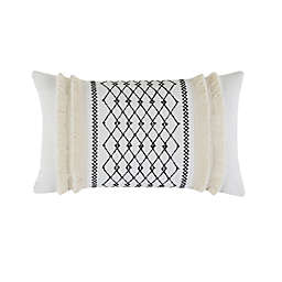 INK+IVY Bea Embroidered Rectangular Throw Pillow in Ivory
