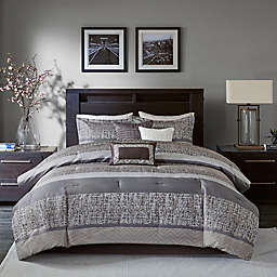Madison Park® Rhapsody Woven Jacquard 7-Piece King Comforter Set in Grey