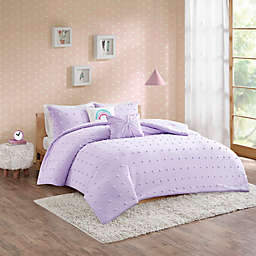 Urban Habitat Kids Callie 4-Piece Cotton Jacquard Pom Pom Twin Comforter Set in Lavender