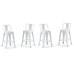 Simpli Home™ Rayne Counter Stools in White (Set of 4)