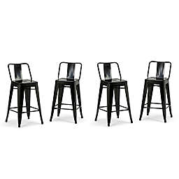 Simpli Home™ Rayne Counter Stools in Black (Set of 4)