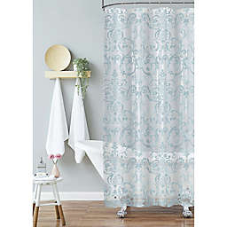 Laura Ashley® PEVA Shower Curtain in Aqua