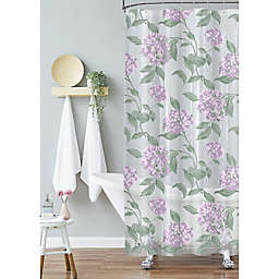 NEW ID Intelligent Design VIVA Fabric Shower Curtain 72"x72"~ Purple and White 