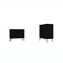 Manhattan Comfort© Rockefeller 2-Piece Dresser Set in Black