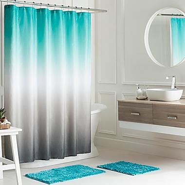 Creative Home Ideas 70-Inch x 72-Inch Ombr&eacute; 16-Piece Shower Curtain Set. View a larger version of this product image.