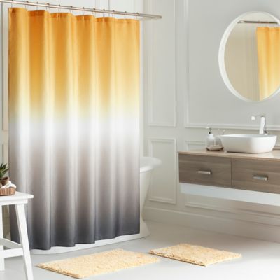 Creative Home Ideas 70-Inch x 72-Inch Ombr&eacute; 16-Piece Shower Curtain Set in Yellow/Multi