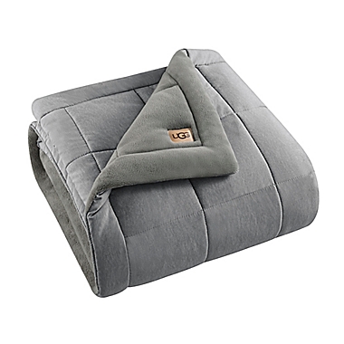UGG&reg; Corey Reversible Throw Blanket in Grey. View a larger version of this product image.