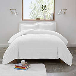 UGG® Devon 2-Piece Twin/Twin XL Reversible Comforter Set in White Clipped Stripe