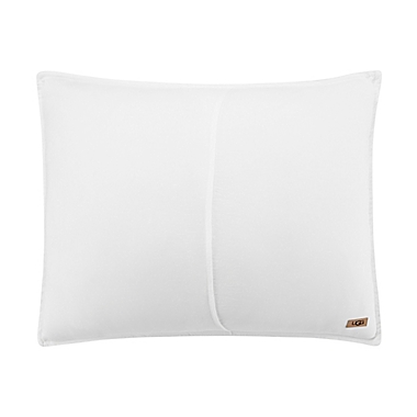 UGG&reg; Devon 2-Piece Twin/Twin XL Reversible Comforter Set in White Clipped Stripe. View a larger version of this product image.