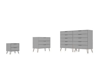 Manhattan Comfort&copy; Rockefeller 3-Piece Dresser and Nightstand Set in White