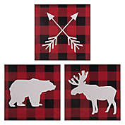 Sammy &amp; Lou Lumberjack Moose 3-Piece Canvas Wall D&eacute;cor Set