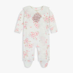 Clasix Beginnings™ by Miniclasix® Size 9M Floral Footed Coverall in Rose/Ivory