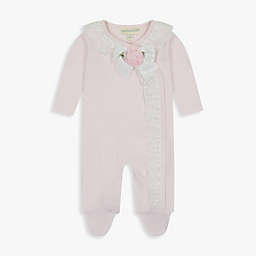 Clasix Beginnings™ by Miniclasix® Lace Trim Footed Coverall in Pink
