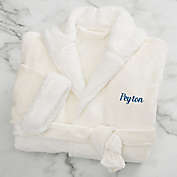 Classic Comfort Personalized Sherpa Hooded Fleece Robe in Ivory