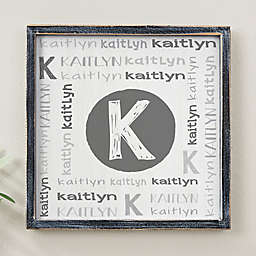 Youthful Name For Her Personalized 12-Inch x 12-Inch Blackwashed Barnwood Frame