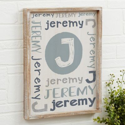 Youthful Name For Him Personalized 14-Inch x 18-Inch Whitewashed Barnwood Frame Wall Art
