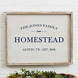 Family Market Homestead Personalized 14-Inch x 18-Inch Whitewashed Barnwood Sign
