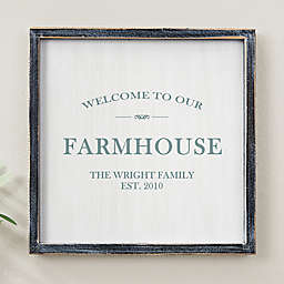 Family Market Homestead Personalized 12-Inch x 12-Inch Blackwashed Barnwood Sign