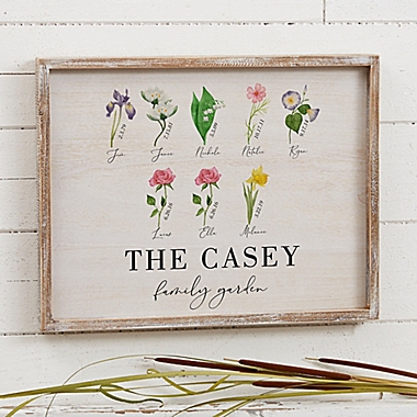 Family Birth Month Flowers 14-Inch x 18-Inch Whitewashed Frame Wall Art. View a larger version of this product image.