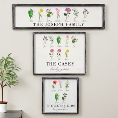 Family Birth Month Flowers 12-Inch x 12-Inch Blackwashed Frame Wall Art. View a larger version of this product image.
