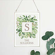 Spring Greenery Personalized Hanging Glass Wall Decor
