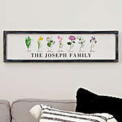 Family Birth Month Flowers 30-Inch x 8-Inch Blackwashed Frame Wall Art