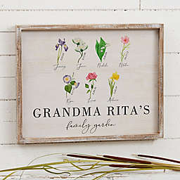 Grandma's Birth Month Flowers 14-Inch x 18-Inch Whitewashed Frame Wall Art
