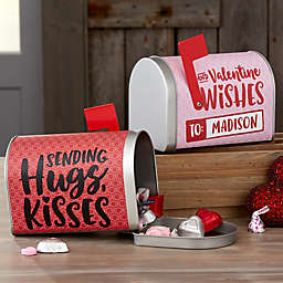Hugs, Kisses & Valentine Wishes Personalized Valentine's Day Treat Mailbox